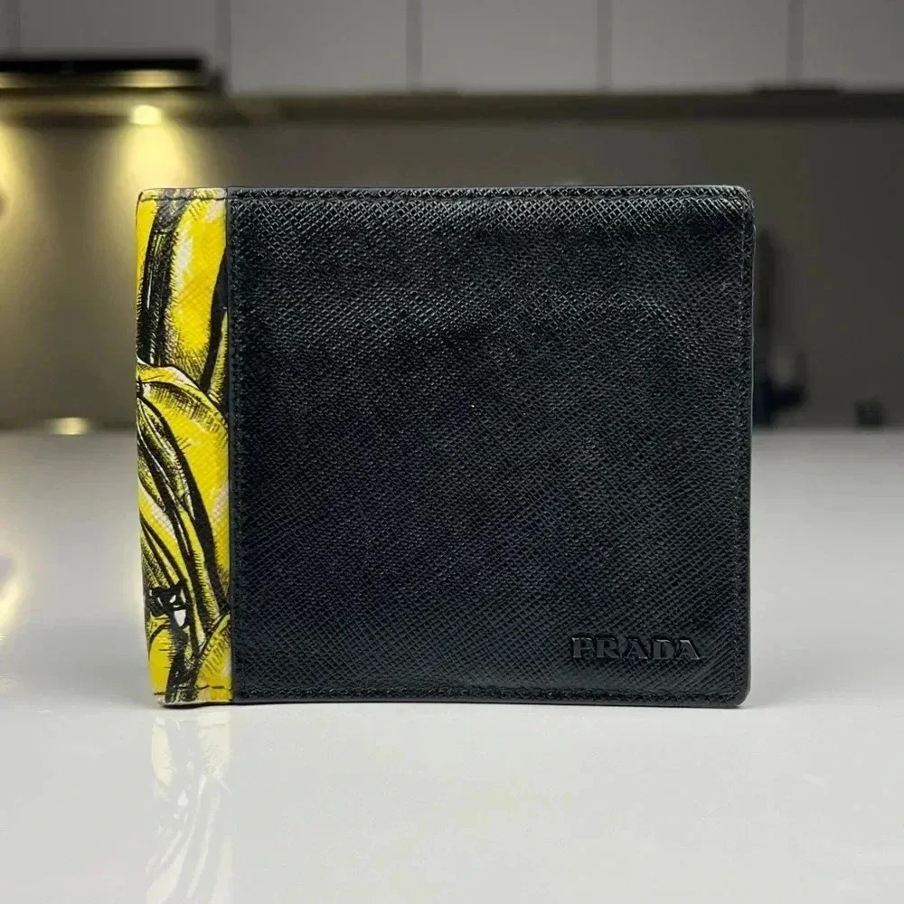 Prada Saffiano Banana Bifold Wallet